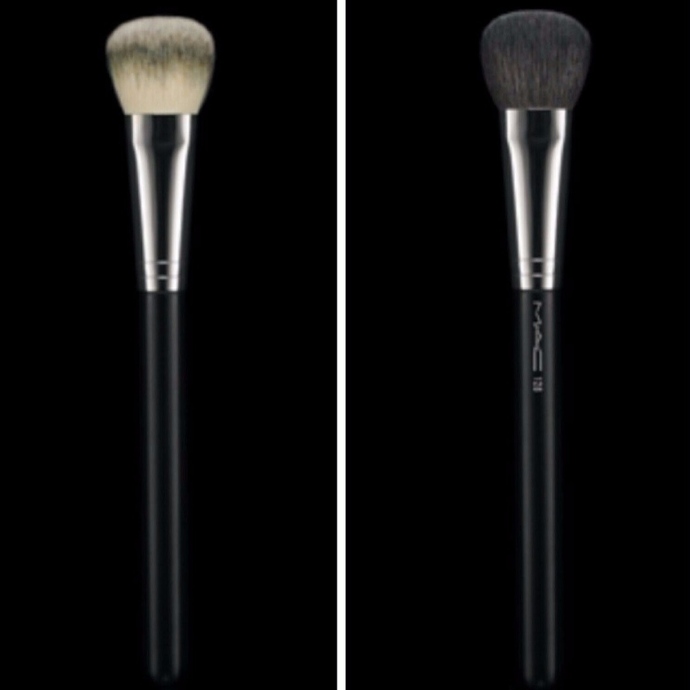 MAC 128 Split Fiber Makeup Brush ~ Discontinued ~ Authentic !!!! NEW